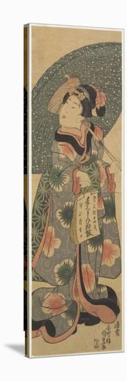 Girl Holding a Copybook, January 1843-Utagawa Kunisada-Stretched Canvas