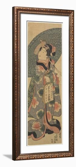 Girl Holding a Copybook, January 1843-Utagawa Kunisada-Framed Giclee Print