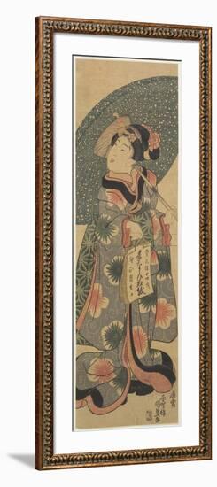 Girl Holding a Copybook, January 1843-Utagawa Kunisada-Framed Giclee Print