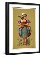 Girl Holding a Large Glass of Beer-null-Framed Giclee Print