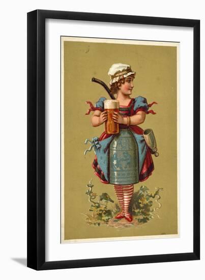 Girl Holding a Large Glass of Beer-null-Framed Giclee Print