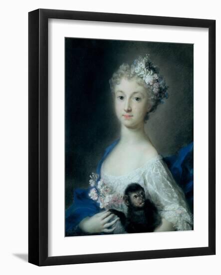 Girl Holding a Monkey-Carriera Rosalba-Framed Giclee Print