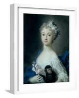 Girl Holding a Monkey-Carriera Rosalba-Framed Giclee Print