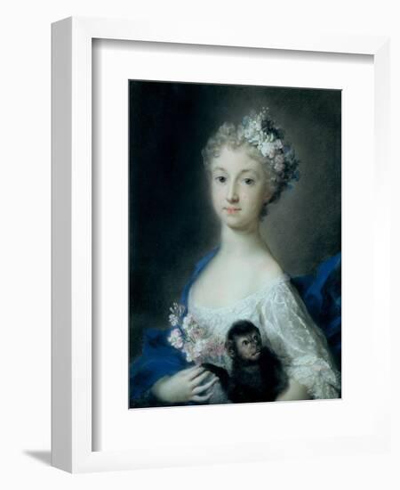 Girl Holding a Monkey-Carriera Rosalba-Framed Giclee Print