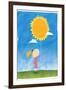 Girl holding a sun balloon-Harry Briggs-Framed Giclee Print