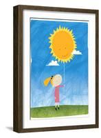 Girl holding a sun balloon-Harry Briggs-Framed Giclee Print