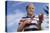 Girl Holding Cut Flowers-William P. Gottlieb-Stretched Canvas