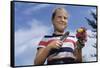 Girl Holding Cut Flowers-William P. Gottlieb-Framed Stretched Canvas