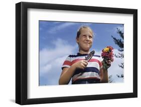 Girl Holding Cut Flowers-William P. Gottlieb-Framed Photographic Print