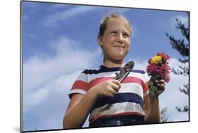 Girl Holding Cut Flowers-William P. Gottlieb-Mounted Photographic Print