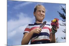 Girl Holding Cut Flowers-William P. Gottlieb-Mounted Photographic Print