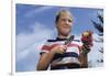 Girl Holding Cut Flowers-William P. Gottlieb-Framed Photographic Print