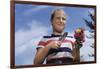 Girl Holding Cut Flowers-William P. Gottlieb-Framed Photographic Print