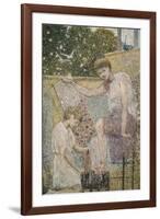 Girl Holding Embroidery. One of Three Sketches for the Decoration of Bank Hall, near Chapel-On-Le-F-Thomas Armstrong-Framed Giclee Print