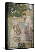 Girl Holding Embroidery. One of Three Sketches for the Decoration of Bank Hall, near Chapel-On-Le-F-Thomas Armstrong-Framed Stretched Canvas