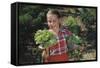 Girl Holding Head of Lettuce in Garden-William P. Gottlieb-Framed Stretched Canvas