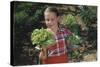 Girl Holding Head of Lettuce in Garden-William P. Gottlieb-Stretched Canvas