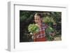 Girl Holding Head of Lettuce in Garden-William P^ Gottlieb-Framed Photographic Print