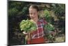 Girl Holding Head of Lettuce in Garden-William P^ Gottlieb-Mounted Photographic Print