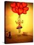 Girl Holding Heart Balloons-Cherie Roe Dirksen-Stretched Canvas