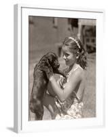 Girl Holding Puppy-Philip Gendreau-Framed Photographic Print