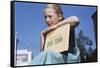 Girl Holding Town History Book-William P. Gottlieb-Framed Stretched Canvas