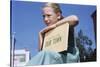 Girl Holding Town History Book-William P. Gottlieb-Stretched Canvas