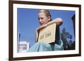 Girl Holding Town History Book-William P. Gottlieb-Framed Photographic Print