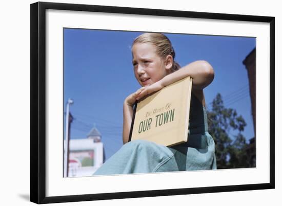 Girl Holding Town History Book-William P. Gottlieb-Framed Photographic Print