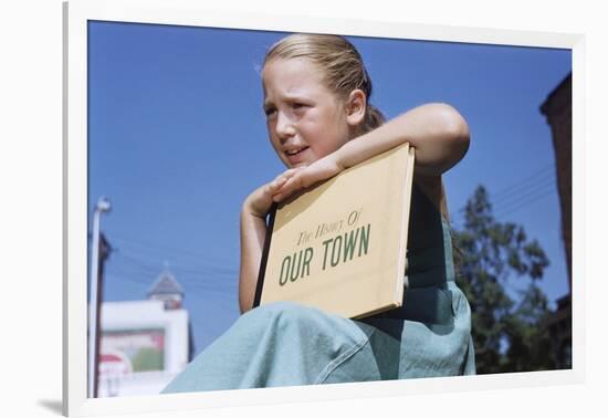 Girl Holding Town History Book-William P. Gottlieb-Framed Photographic Print