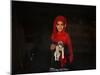 Girl Holds a Puppy as the Sun Sets over Kabul's Impoverished Teppe Maranjan Neighborhood-null-Mounted Photographic Print