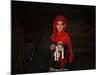 Girl Holds a Puppy as the Sun Sets over Kabul's Impoverished Teppe Maranjan Neighborhood-null-Mounted Photographic Print