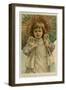 Girl Holds Two Dolls-null-Framed Art Print