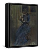 Girl in a Blue Dress-Philip Wilson Steer-Framed Stretched Canvas