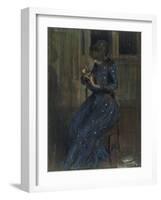 Girl in a Blue Dress-Philip Wilson Steer-Framed Giclee Print