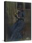 Girl in a Blue Dress-Philip Wilson Steer-Stretched Canvas