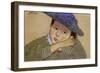 Girl in a Blue Hat, 1895 (Pastel on Paper)-Stanislaw Wyspianski-Framed Giclee Print