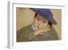 Girl in a Blue Hat, 1895 (Pastel on Paper)-Stanislaw Wyspianski-Framed Giclee Print