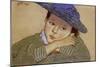 Girl in a Blue Hat, 1895 (Pastel on Paper)-Stanislaw Wyspianski-Mounted Giclee Print