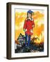 Girl in a Bobble Hat-Jesus Blasco-Framed Giclee Print