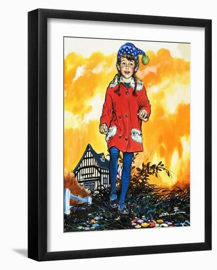 Girl in a Bobble Hat-Jesus Blasco-Framed Giclee Print