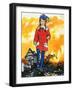 Girl in a Bobble Hat-Jesus Blasco-Framed Giclee Print