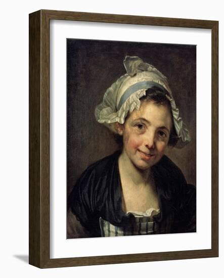 Girl in a Bonnet, 1760S-Jean-Baptiste Greuze-Framed Giclee Print