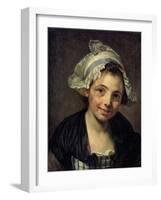 Girl in a Bonnet, 1760S-Jean-Baptiste Greuze-Framed Giclee Print