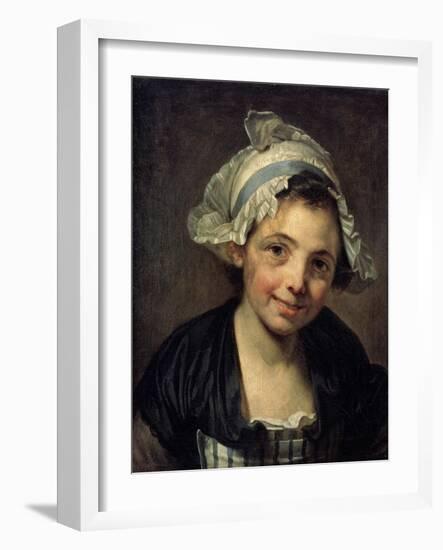 Girl in a Bonnet, 1760S-Jean-Baptiste Greuze-Framed Giclee Print