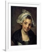 Girl in a Bonnet, 1760S-Jean-Baptiste Greuze-Framed Giclee Print