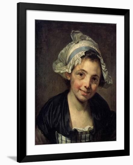 Girl in a Bonnet, 1760S-Jean-Baptiste Greuze-Framed Giclee Print