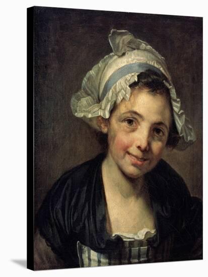 Girl in a Bonnet, 1760S-Jean-Baptiste Greuze-Stretched Canvas