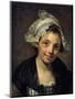 Girl in a Bonnet, 1760S-Jean-Baptiste Greuze-Mounted Giclee Print