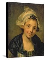 Girl in a Bonnet, 1760s-Jean-Baptiste Greuze-Stretched Canvas